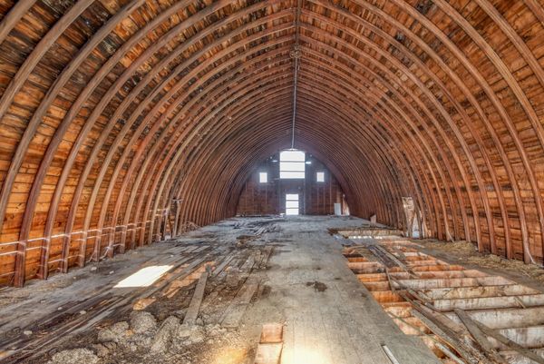 Before: The upper level of the original barn.