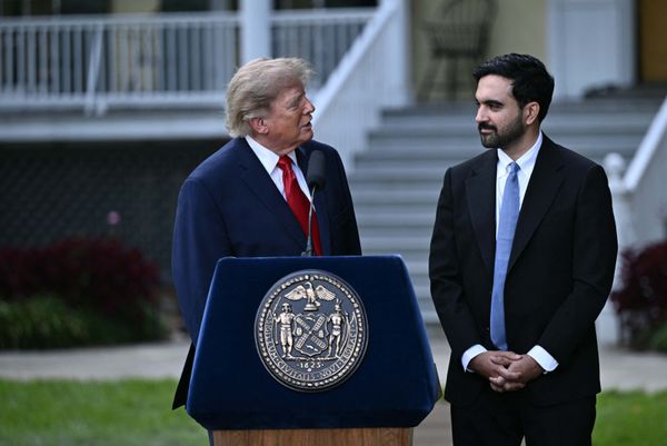 Mayor Zohran Mamdani and President Donald Trump spoke to the press outside Gracie Mansion after agreeing to advance a plan on building 12,000 homes in Queens.