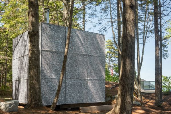A Maine couple added a cube-shaped office to their waterfront property that, at a glance, doesn’t appear to have an entry.