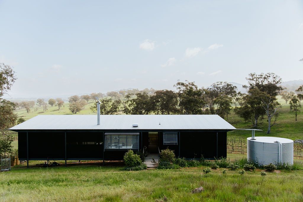 Designed by Australian architect Glenn Murcutt and built in 2022, the 78-square-meter pod is one of only two examples of the design ever built. It currently sits on <a href="https://www.rosby.com.au/">Rosby Vineyard</a> outside Mudgee, New South Wales.