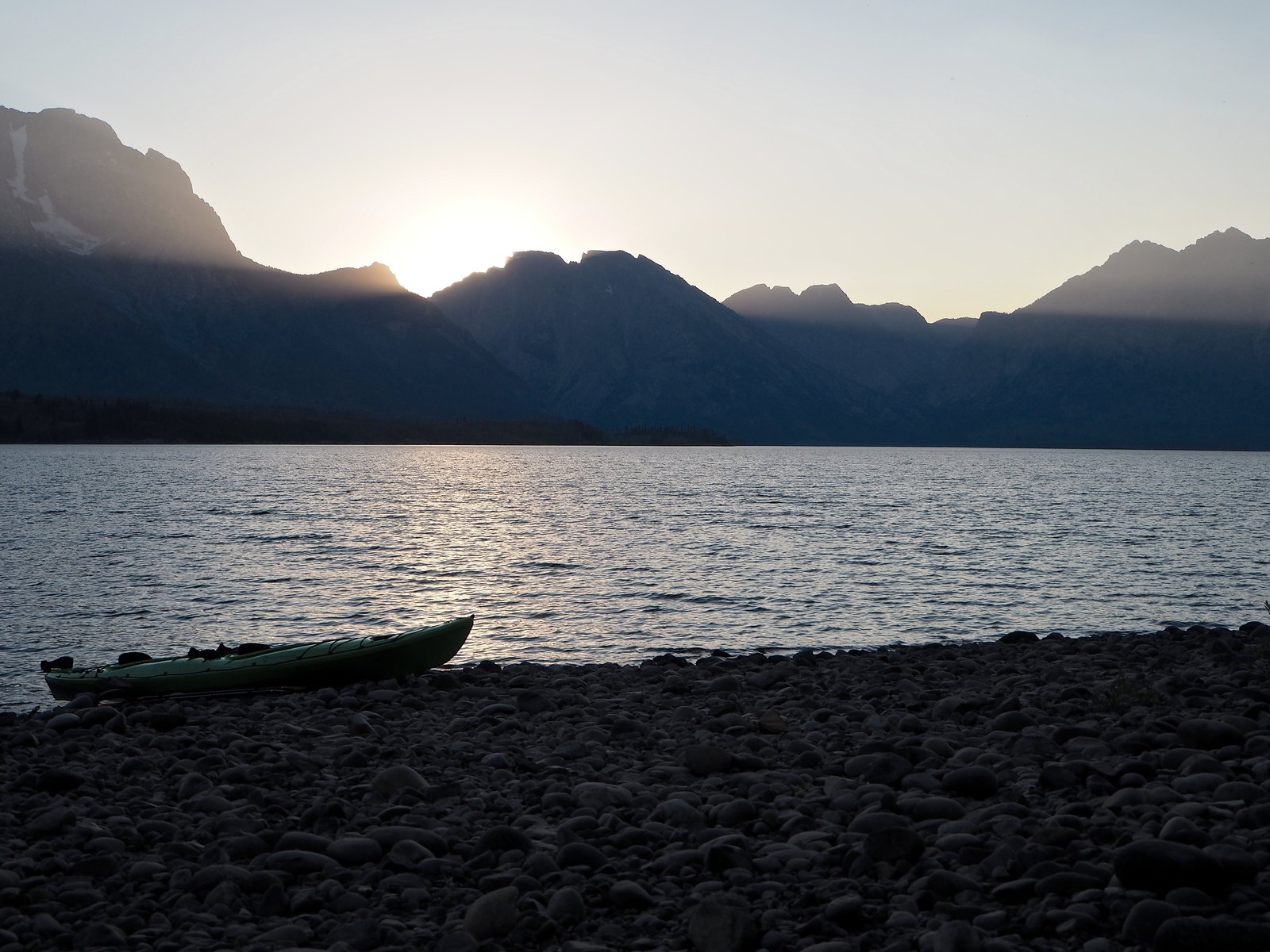 Sunset on Lake Jackson is not so bad. Grand Teton National Park.