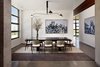 A striking dining room weaves Mid-Century with a classic sophistication. Photo 7 of Casper Residence modern home