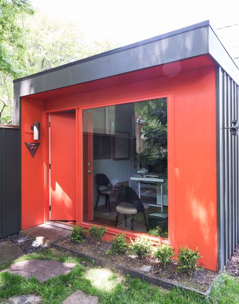Fein designed and built a 120-square-foot structure on his Kansas property to serve as a studio space for him and one other employee when the firm was starting out.