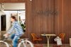 Modern home with Dining Room, Chair, and Table. When you first approach the Surfjack, a handmade copper sign welcomes you that was created by Jason Dow, a local jewelry designer. Photo 2 of The Surfjack Hotel & Swim Club