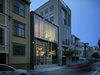 The smooth glass street façade de-materializes the dense urban fabric, creating a shimmering void reflecting the sky by day and a glowing interior by night - seamlessly integrating vehicular and pedestrian “drive through” access from Minna Street to the rear yard.
#evening #facade #sanfrancisco #workshop #interstice #intersticearchitects #cesarrubio #cesarrubiophotography Photo 2 of Minna Street DREAM:shop modern home