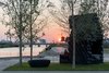 The Urban Cabin sits within a pocket park complete with poplar trees designed by Delva Landscape and Boomkwekerij Ebben.
Photo: Ossip van Duivenbode Photo of Book a Stay in This 3D-Printed Tiny House modern home