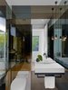 Modern home with Bath Room, One Piece Toilet, Wall Mount Sink, and Accent Lighting. powder room Photo 13 of Glen Park Residence