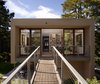 Modern home with Exterior, Stucco Siding Material, House Building Type, and Flat RoofLine. The ramped bridge that leads to an upper yard and pool Photo 11 of Mt. Tam House