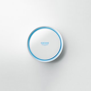 The GROHE Sense sends notifications to a user about a home's water humidity and frost levels, as well as individual consumption. When there is a leak or pipe burst detected, the displayed color will flash a red light and beep.