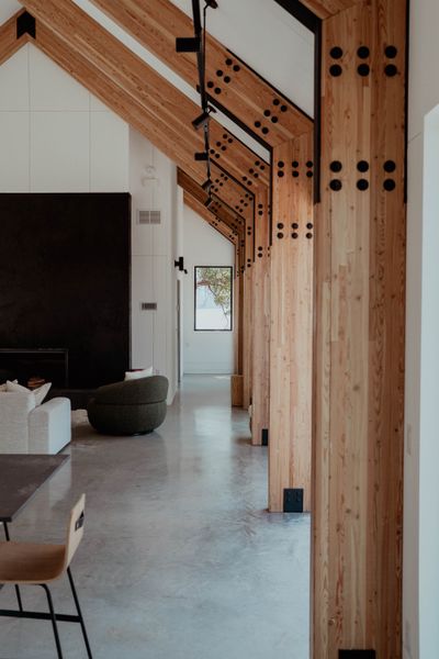 Every Blend property features exposed glulam beams as an architectural feature that also supports eight-foot ceilings.