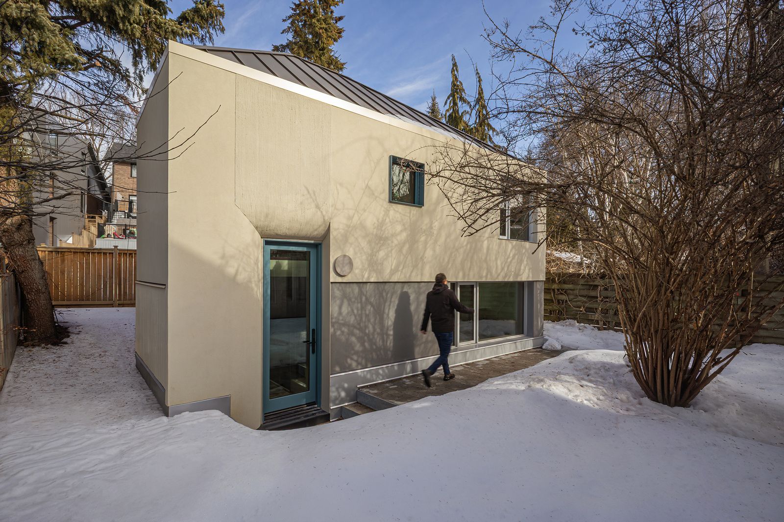 The 1,100-square foot suite sits at the rear of the property where a shed once stood.