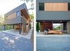 Modern home with Exterior, House Building Type, Wood Siding Material, and Metal Siding Material. Exterior entry stair (L); Owner using carport below house for boat-building project (R) Photo 2 of North Fork Bay House
