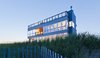 Modern home with House Building Type, Wood Siding Material, Metal Siding Material, Outdoor, and Grass. Southeast corner from beach Photo 2 of Dune Road Beach House