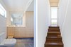 Modern home with Engineered Quartz Counter and Ceiling Lighting. Guest bathroom/Stair to roof deck Photo 16 of Dune Road Beach House