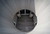 Modern home with Wood Patio, Porch, Deck, Rooftop, Exterior, House Building Type, and Wood Siding Material. Oculus deck from roof deck Photo 7 of Dune Road Beach House