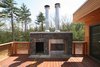 Ipe roof deck with outdoor fireplace and stone surround Photo 7 of Catskills Suburban modern home