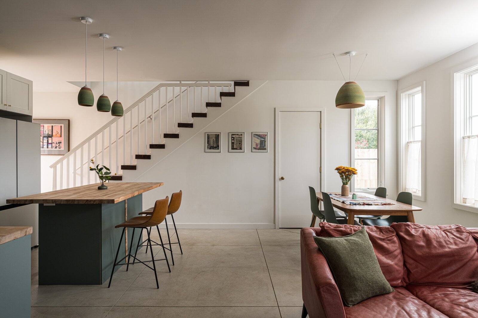 The home's great room offers a balance of coziness and spaciousness.