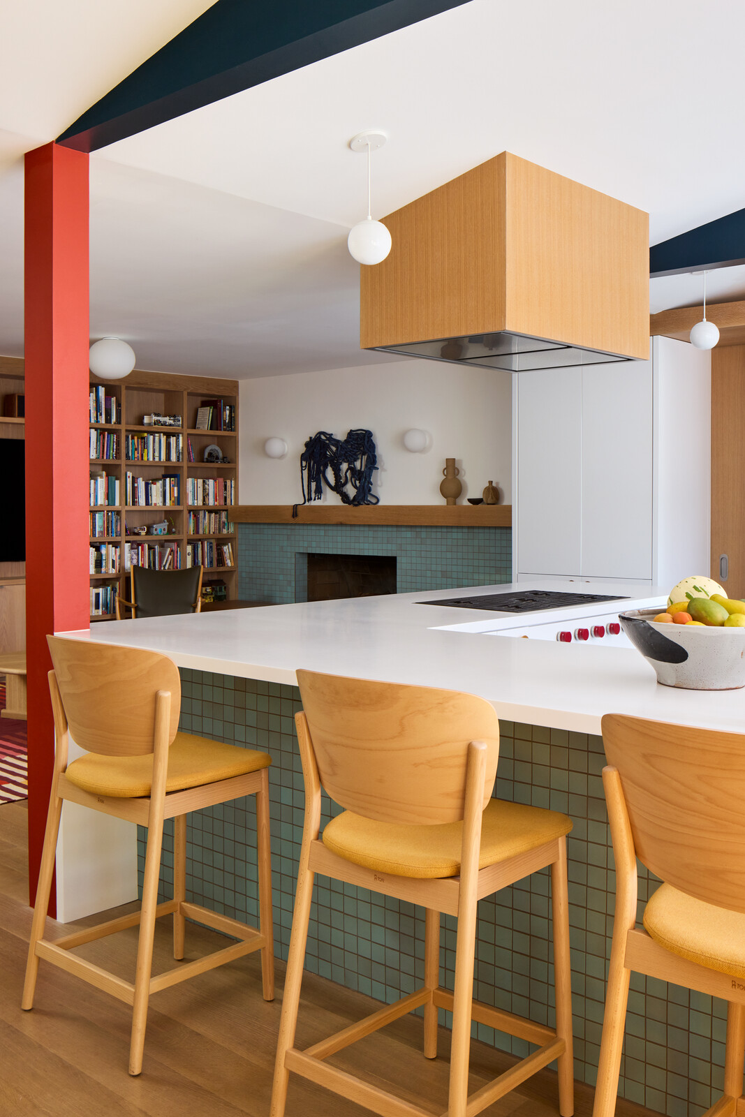 The house was designed to be conducive to entertaining, with the kitchen and its expansive counters acting like a "third space