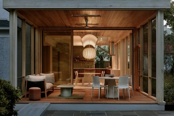 A screen porch just off the dining room was added, enhancing the home's indoor-outdoor feel.