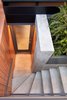 Modern home with Outdoor, Concrete Patio, Porch, Deck, Small Patio, Porch, Deck, Gardens, Landscape Lighting, Walkways, Retaining Fences, Wall, Concrete Fences, Wall, Hardscapes, Front Yard, Raised Planters, Wood Patio, Porch, Deck, Vertical Fences, Wall, Wood Fences, Wall, Metal Fences, Wall, and Metal Patio, Porch, Deck. Chenery - Stair Detail Photo 6 of Chenery