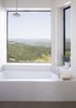 Modern home with Bath Room, Recessed Lighting, Porcelain Tile Floor, Open Shower, Alcove Tub, Wall Lighting, and Ceramic Tile Wall. Ridge House Photo 10 of Ridge House