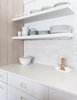 Modern home with Table, Bed, Ceramic Tile Backsplashe, Sofa, Night Stands, White Cabinet, Coffee Tables, End Tables, Bar, Wood Tread, Metal Railing, Wood Railing, Cable Railing, Porcelain Tile Wall, Undermount Sink, Floor Lighting, Carpet Floor, and Kitchen. Kitchen Photo 15 of Tahoe Lakefront