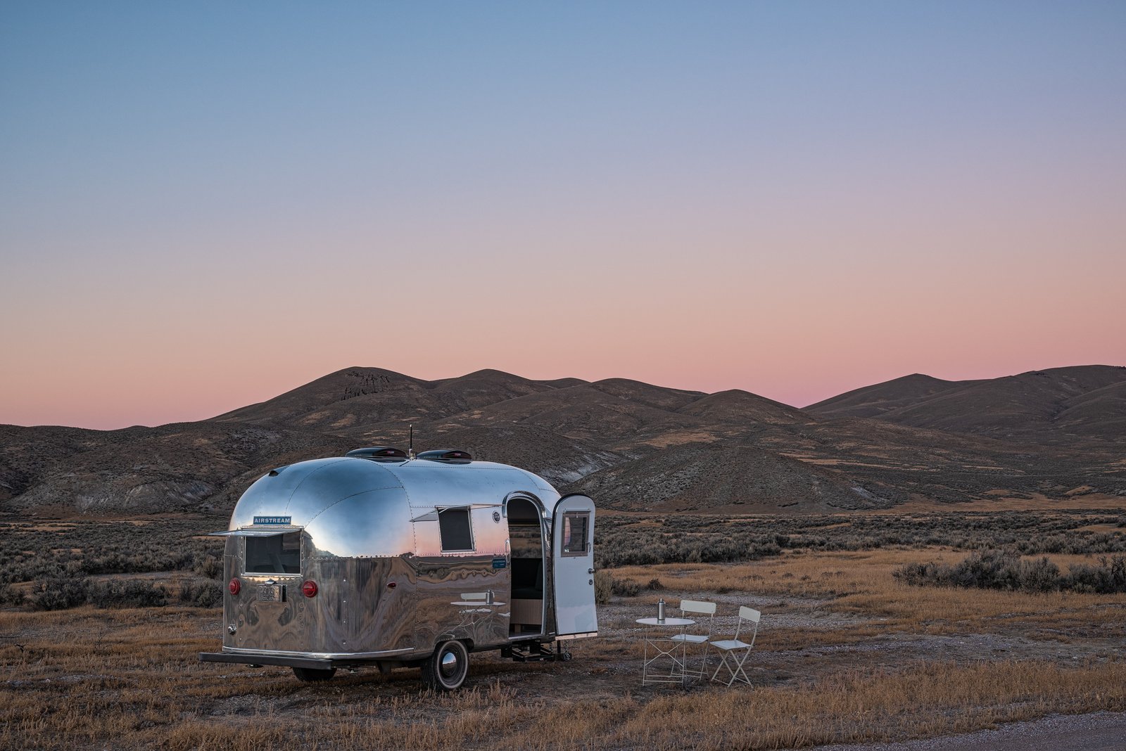 The Airstream, with its curved aluminum exterior, is an iconic midcentury design.