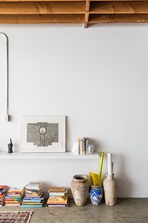 Selections from Breer's collection of books, vases, and sculpture.