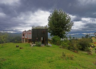 Architect Alfonso Arango designed a 258-square-foot retreat with a green roof on the property of his childhood home in La Calera, Colombia.