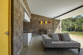 Concrete floors help to cool the open-plan living/dining/kitchen area.