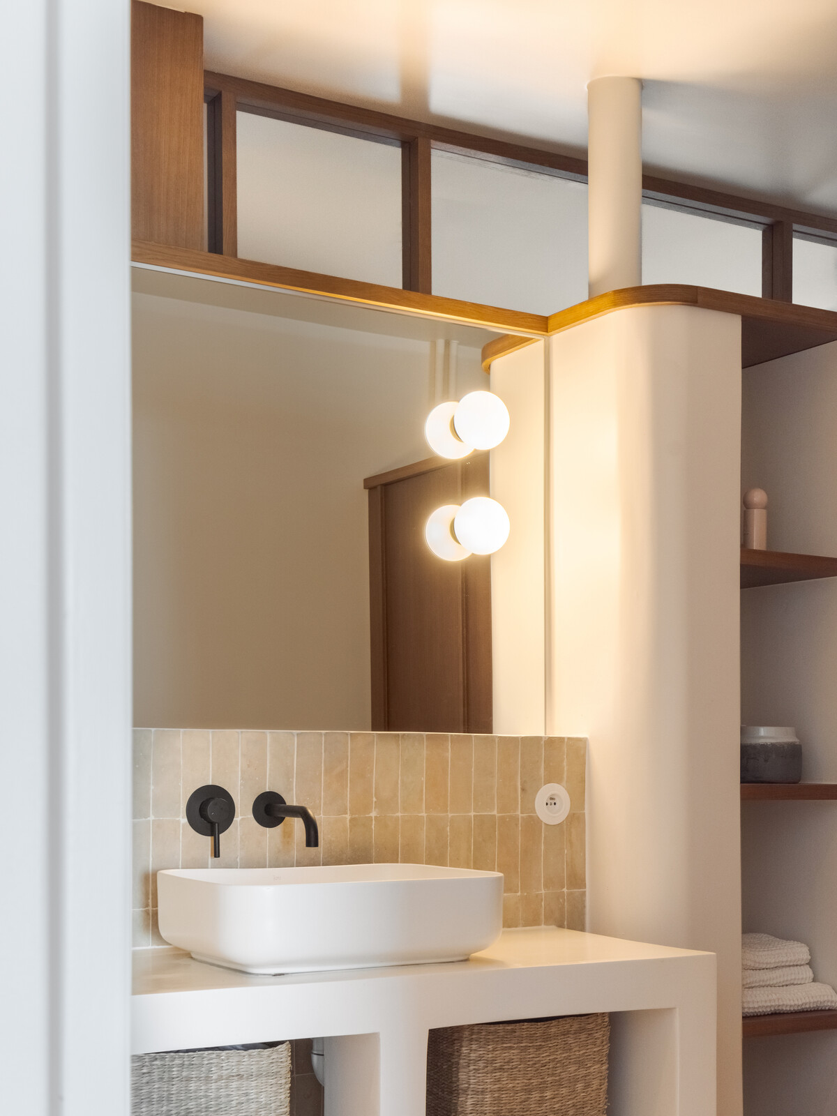 Clerestories harness sunlight for the bathrooms.