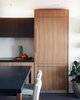 Walnut Treefrog veneer casework defines space and organizes the living area.
#smallspace #storage #kitchen #kansascity #hufft
Photo credit by Mike Sinclair Photo 2 of Pied-à-Terre modern home