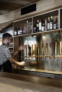 The bar serves up a wide range of wine, beer, spirits, and aquavits. 