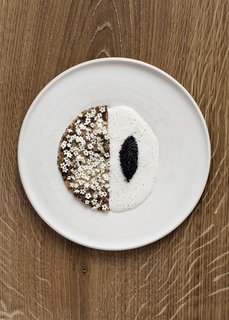 New Scandinavian cuisine like this sourdough pancake served with elderflower and caviar will be served alongside classic dishes such as frikadeller (Danish meatballs), schnitzel, and hot-smoked salmon. 