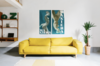 Modern home with Living Room, Sofa, Concrete Floor, Bookcase, Shelves, and Rug Floor. Apartment #3 has a distinctly retro vibe. Photo 6 of Numeroventi