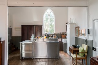 The kitchen layout takes consideration to a chef's needs.