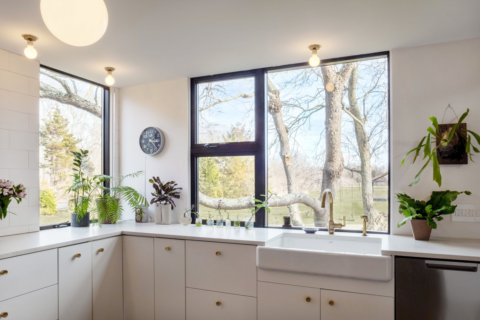 Windows look out over the 3.6-acre property.