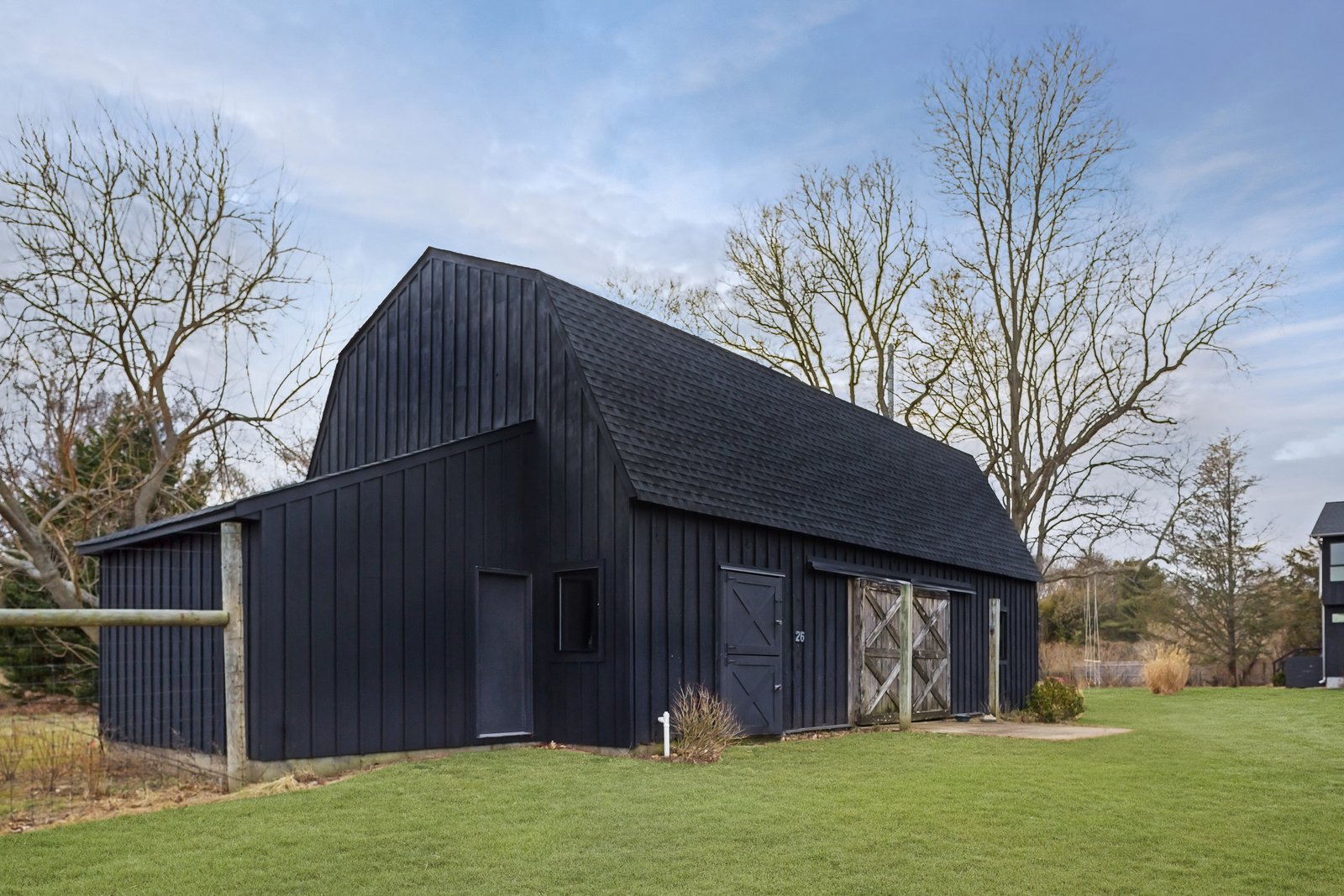 The five-stall horse barn has been recently updated.