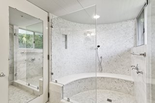 The large enclosed shower in the master bath.