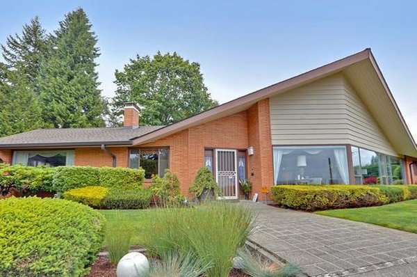Aside from the angled profile, the house originally featured flat ceilings that were just under eight feet tall.  

