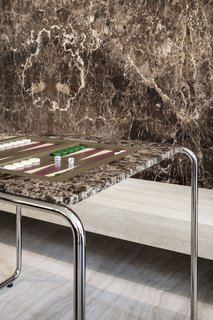 A close-up of the Shebesh tables designed by Pawson. 