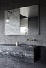Modern home with Bath Room, Undermount Sink, Porcelain Tile Wall, and Marble Counter. These Sekhia bathroom wall tiles are a Japanese product from Inax. The sink vanity is made from black Marquina marble, and the aged bronze faucets are from Brodware. Photo 8 of Oikos at Breakneck Gorge