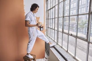 Backdrop offers 50 curated shades for customers to choose from. The low-VOC, low-odor paint is Greenwise certified.