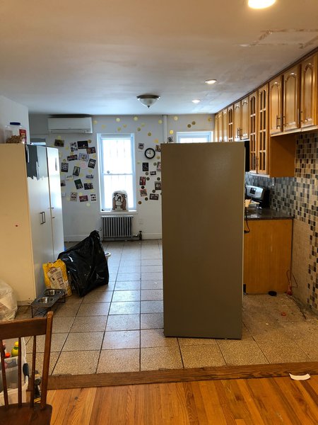 This photo shows the underutilized kitchen at the start of the renovation. In order to keep the project within budget, Wooden worked directly with a contractor on-site, every day. She even calculated and ordered the materials herself.