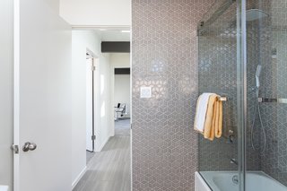 The renovated hall bathroom. 