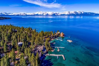 At the time, Harrah could have built anywhere on the lake—but he chose this scenic spot. 