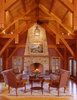 Custom Timberpeg Hammer Beam Truss and Grand Fireplace in the Formal Great Room Photo 7 of Yellow Brook Farm House modern home