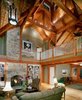 The Beautiful Timber Frame Cupola Lets Natural Light Pour in to this Cathedral Living Room Photo 9 of Yellow Brook Farm House modern home