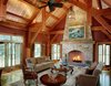 Custom Timberpeg Hammer Beam Truss in the Formal Great Room Photo 8 of Yellow Brook Farm House modern home