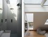 Modern home with Bath Room. The top floor accommodates a glass-roofed shower, and a bedroom with its own small living space, top-lit by a motorized glazed roof and frameless roof-lights. Photo 9 of Vertical Intersect